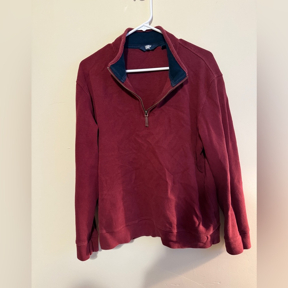 Lands' End Deep Red Pullover